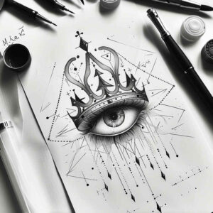 Korony i diamenty - Free tattoo design ideas ai genereted - inkby.ai