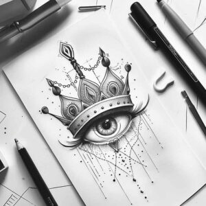 Korony i diamenty - Free tattoo design ideas ai genereted - inkby.ai