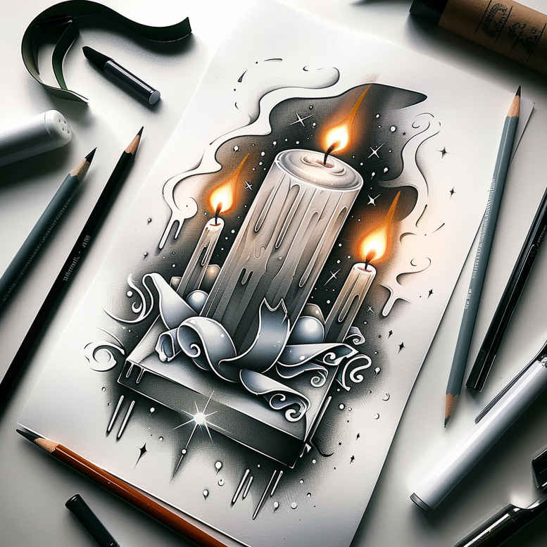 Świece - Free tattoo design ideas ai genereted - inkby.ai