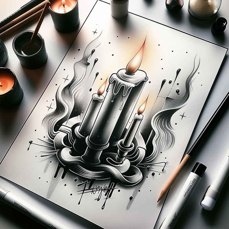 Świece - Free tattoo design ideas ai genereted - inkby.ai