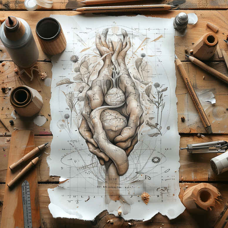 Surrealistyczne postacie - Free tattoo design ideas ai genereted - inkby.ai