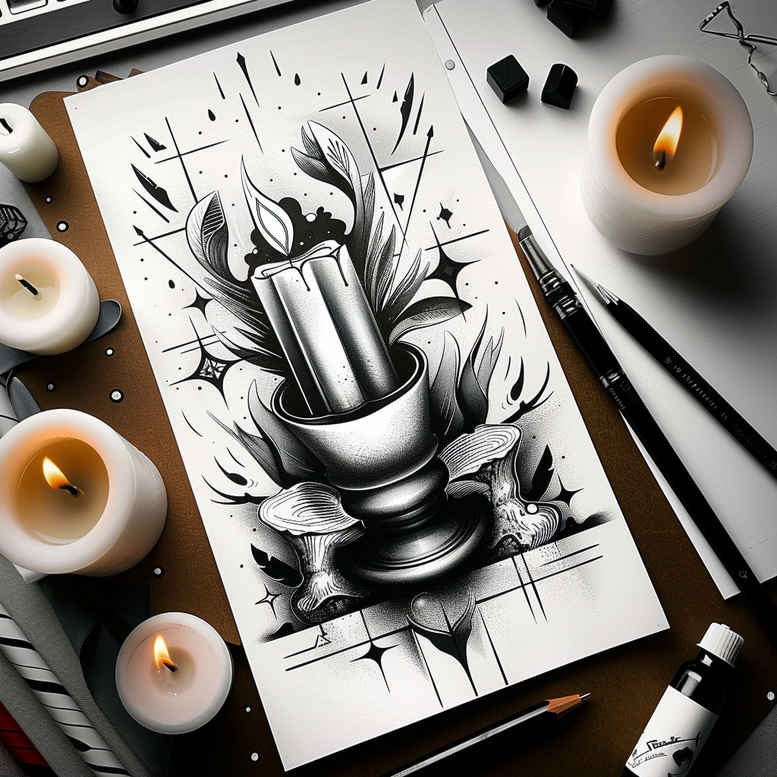 Świece - Free tattoo design ideas ai genereted - inkby.ai