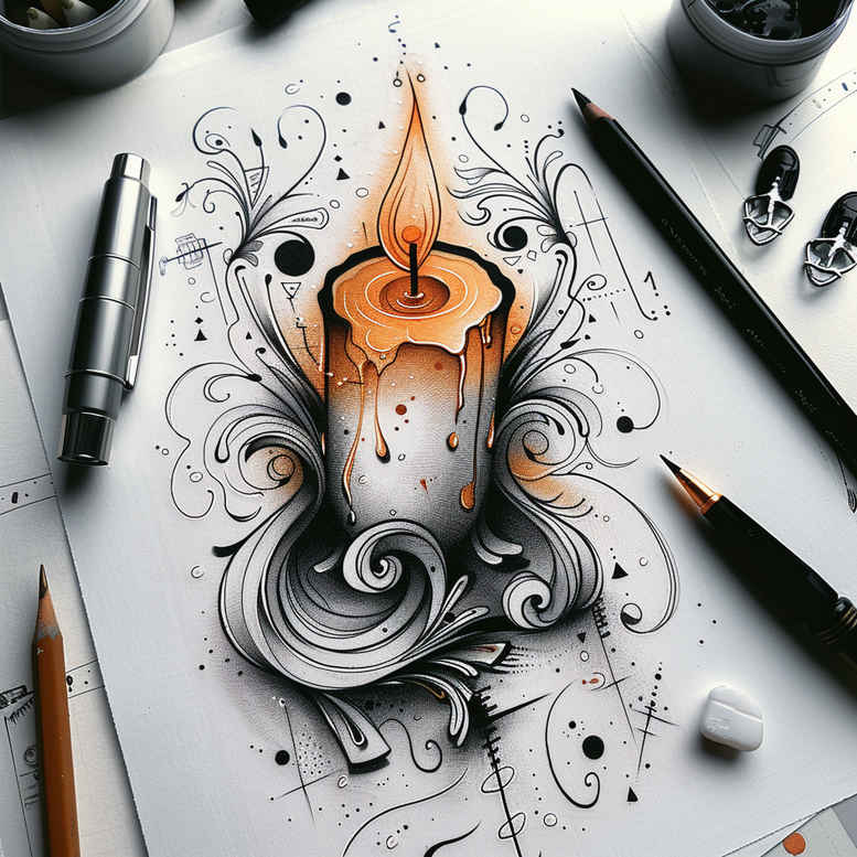 Świece - Free tattoo design ideas ai genereted - inkby.ai