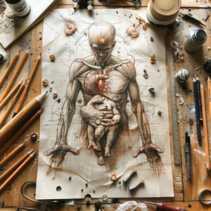 Surrealistyczne postacie - Free tattoo design ideas ai genereted - inkby.ai