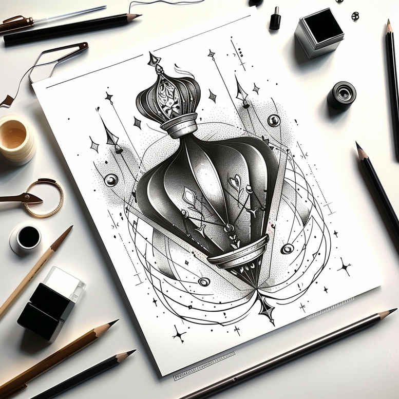 Korony i diamenty - Free tattoo design ideas ai genereted - inkby.ai