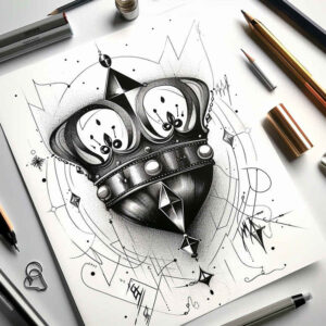 Korony i diamenty - Free tattoo design ideas ai genereted - inkby.ai