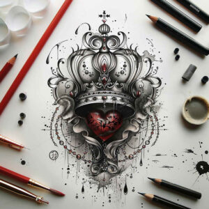 Korony i diamenty - Free tattoo design ideas ai genereted - inkby.ai