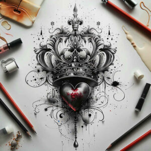 Korony i diamenty - Free tattoo design ideas ai genereted - inkby.ai