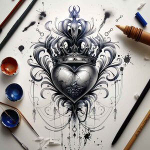 Korony i diamenty - Free tattoo design ideas ai genereted - inkby.ai