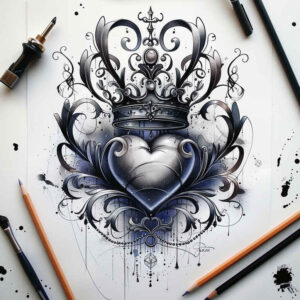Korony i diamenty - Free tattoo design ideas ai genereted - inkby.ai