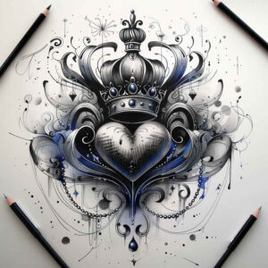 Korony i diamenty - Free tattoo design ideas ai genereted - inkby.ai