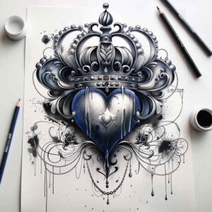 Korony i diamenty - Free tattoo design ideas ai genereted - inkby.ai
