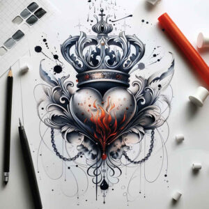 Korony i diamenty - Free tattoo design ideas ai genereted - inkby.ai