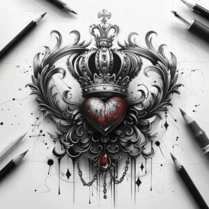 Korony i diamenty - Free tattoo design ideas ai genereted - inkby.ai