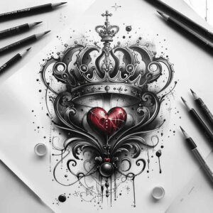 Korony i diamenty - Free tattoo design ideas ai genereted - inkby.ai