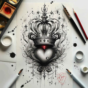 Korony i diamenty - Free tattoo design ideas ai genereted - inkby.ai