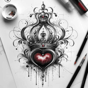 Korony i diamenty - Free tattoo design ideas ai genereted - inkby.ai