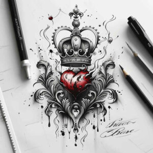 Korony i diamenty - Free tattoo design ideas ai genereted - inkby.ai