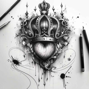 Korony i diamenty - Free tattoo design ideas ai genereted - inkby.ai