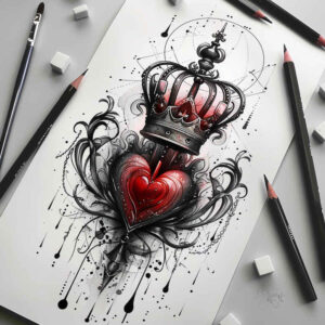 Korony i diamenty - Free tattoo design ideas ai genereted - inkby.ai