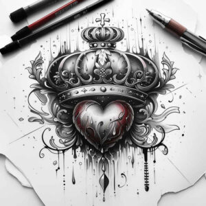 Korony i diamenty - Free tattoo design ideas ai genereted - inkby.ai