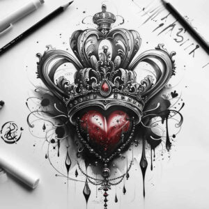 Korony i diamenty - Free tattoo design ideas ai genereted - inkby.ai