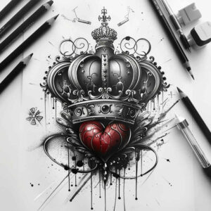 Korony i diamenty - Free tattoo design ideas ai genereted - inkby.ai