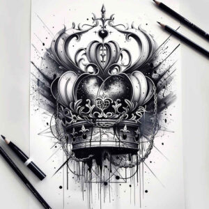 Korony i diamenty - Free tattoo design ideas ai genereted - inkby.ai