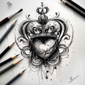 Korony i diamenty - Free tattoo design ideas ai genereted - inkby.ai