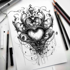 Korony i diamenty - Free tattoo design ideas ai genereted - inkby.ai