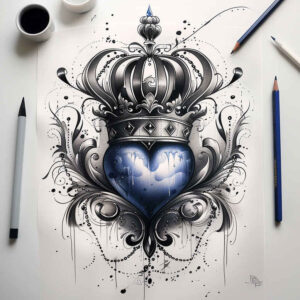 Korony i diamenty - Free tattoo design ideas ai genereted - inkby.ai