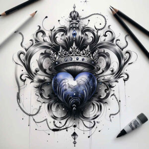 Korony i diamenty - Free tattoo design ideas ai genereted - inkby.ai