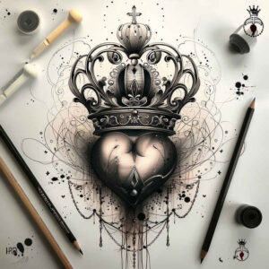 Korony i diamenty - Free tattoo design ideas ai genereted - inkby.ai