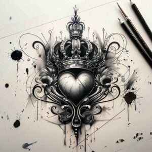 Korony i diamenty - Free tattoo design ideas ai genereted - inkby.ai