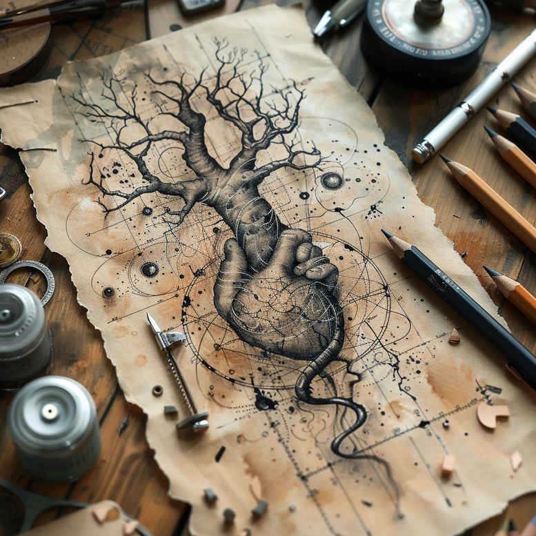 Surrealistyczne postacie - Free tattoo design ideas ai genereted - inkby.ai