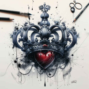 Korony i diamenty - Free tattoo design ideas ai genereted - inkby.ai