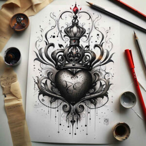 Korony i diamenty - Free tattoo design ideas ai genereted - inkby.ai