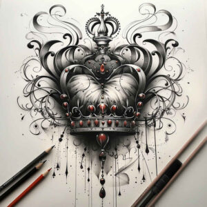 Korony i diamenty - Free tattoo design ideas ai genereted - inkby.ai