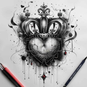 Korony i diamenty - Free tattoo design ideas ai genereted - inkby.ai