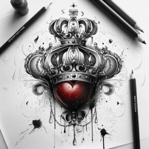 Korony i diamenty - Free tattoo design ideas ai genereted - inkby.ai