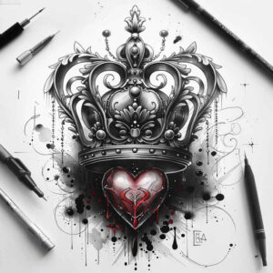 Korony i diamenty - Free tattoo design ideas ai genereted - inkby.ai