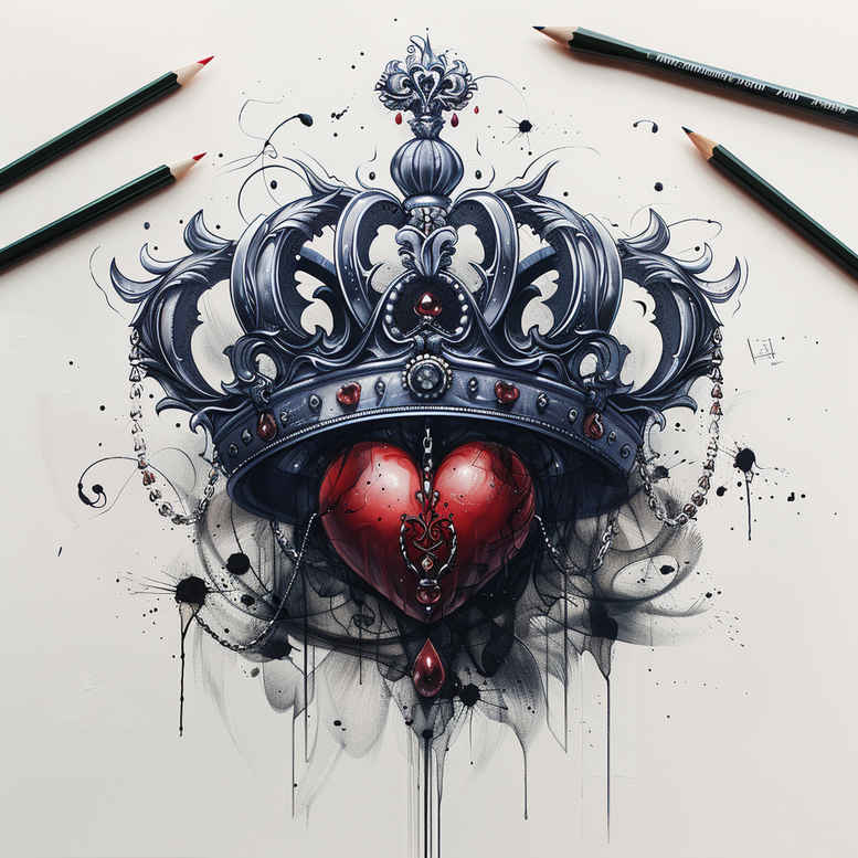Korony i diamenty - Free tattoo design ideas ai genereted - inkby.ai