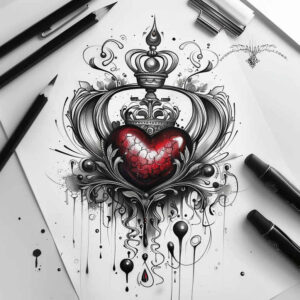 Korony i diamenty - Free tattoo design ideas ai genereted - inkby.ai