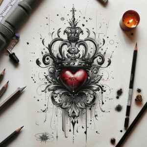 Korony i diamenty - Free tattoo design ideas ai genereted - inkby.ai