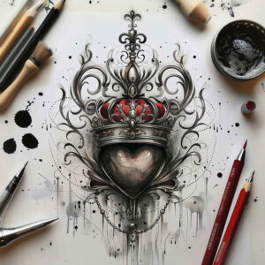 Korony i diamenty - Free tattoo design ideas ai genereted - inkby.ai
