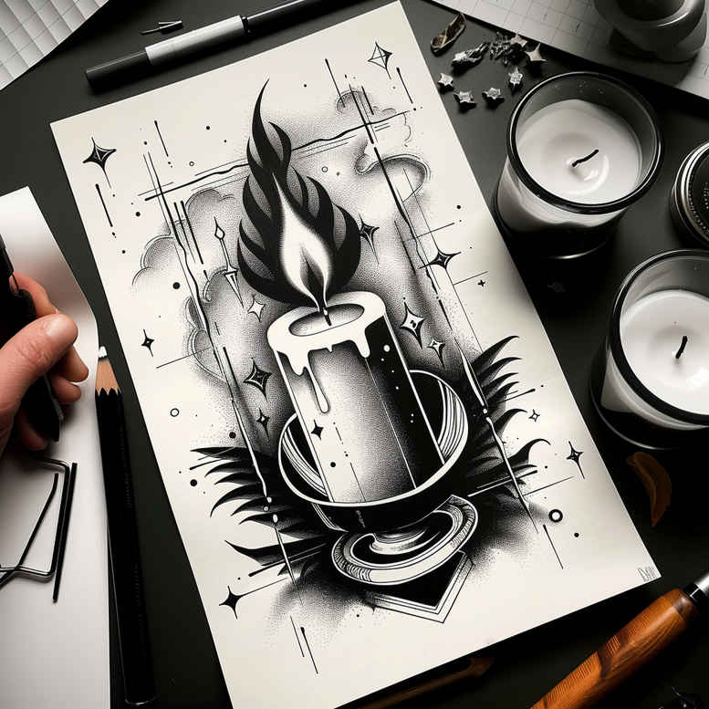 Świece - Free tattoo design ideas ai genereted - inkby.ai