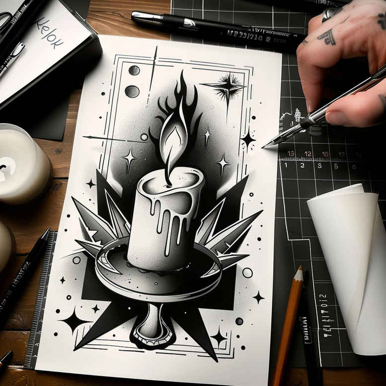 Świece - Free tattoo design ideas ai genereted - inkby.ai