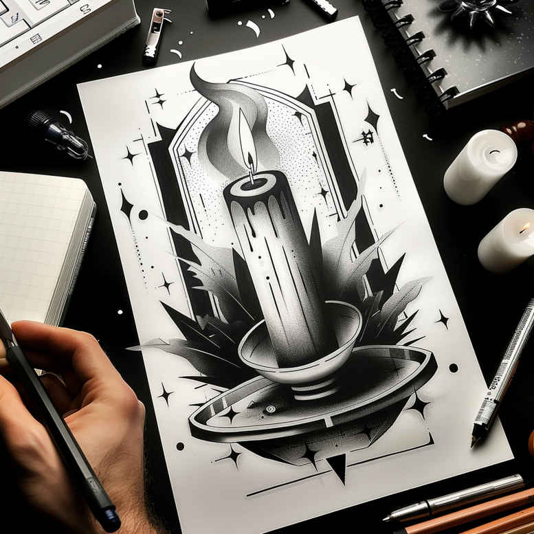 Świece - Free tattoo design ideas ai genereted - inkby.ai