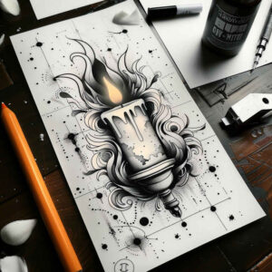 Świece - Free tattoo design ideas ai genereted - inkby.ai