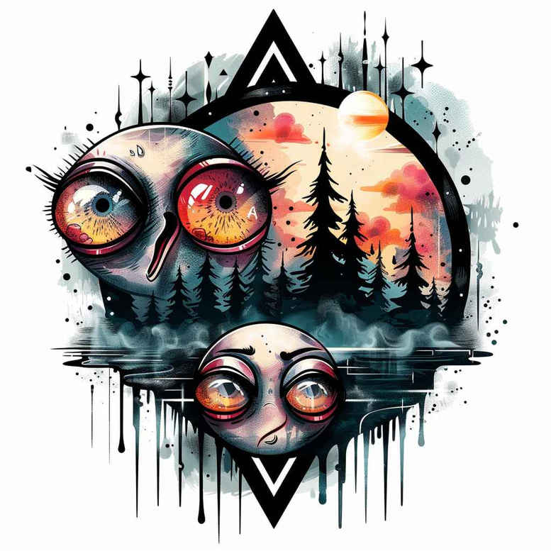 Surrealistyczne postacie - Free tattoo design ideas ai genereted - inkby.ai